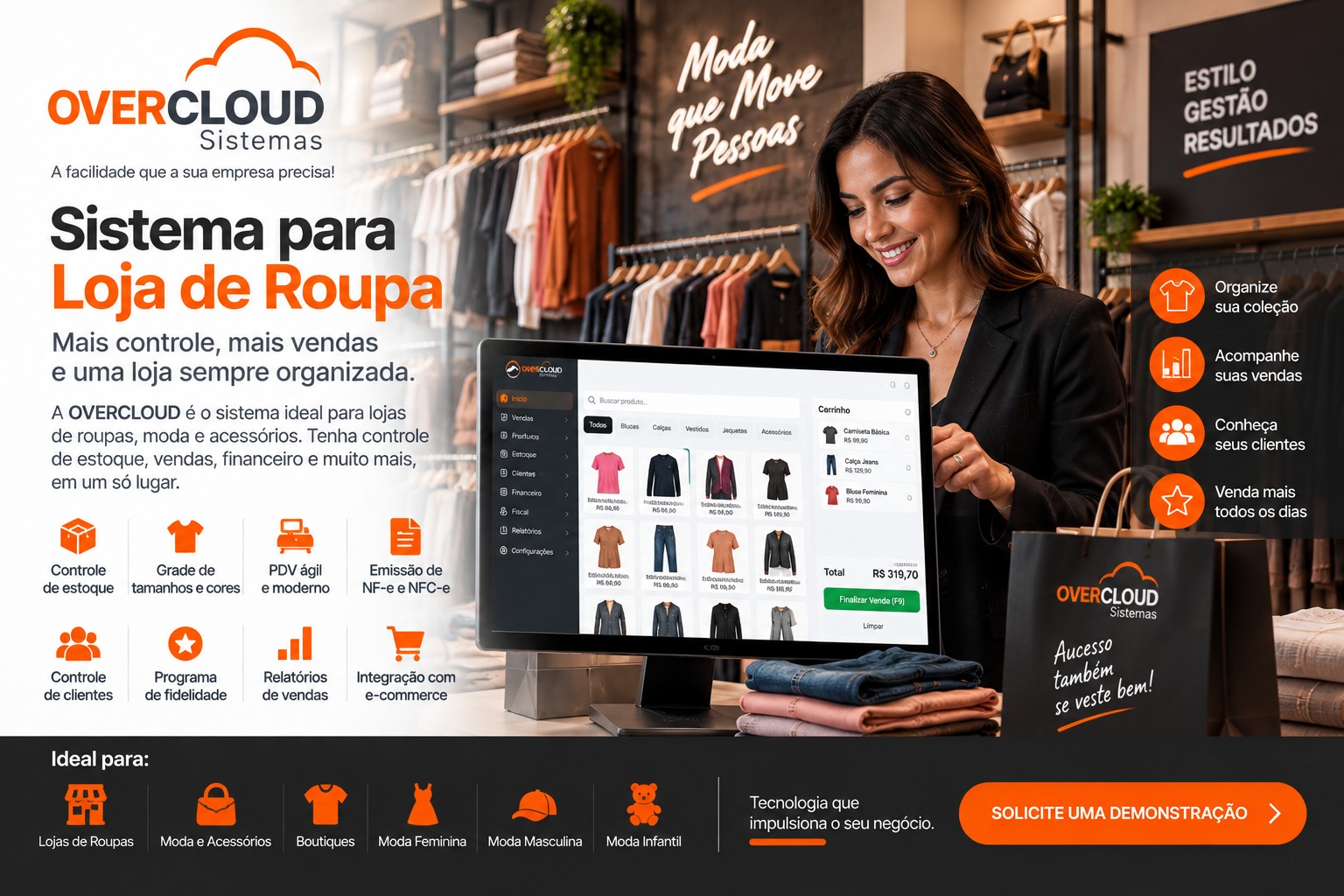 Sistema para loja de roupa da OVERCLOUD