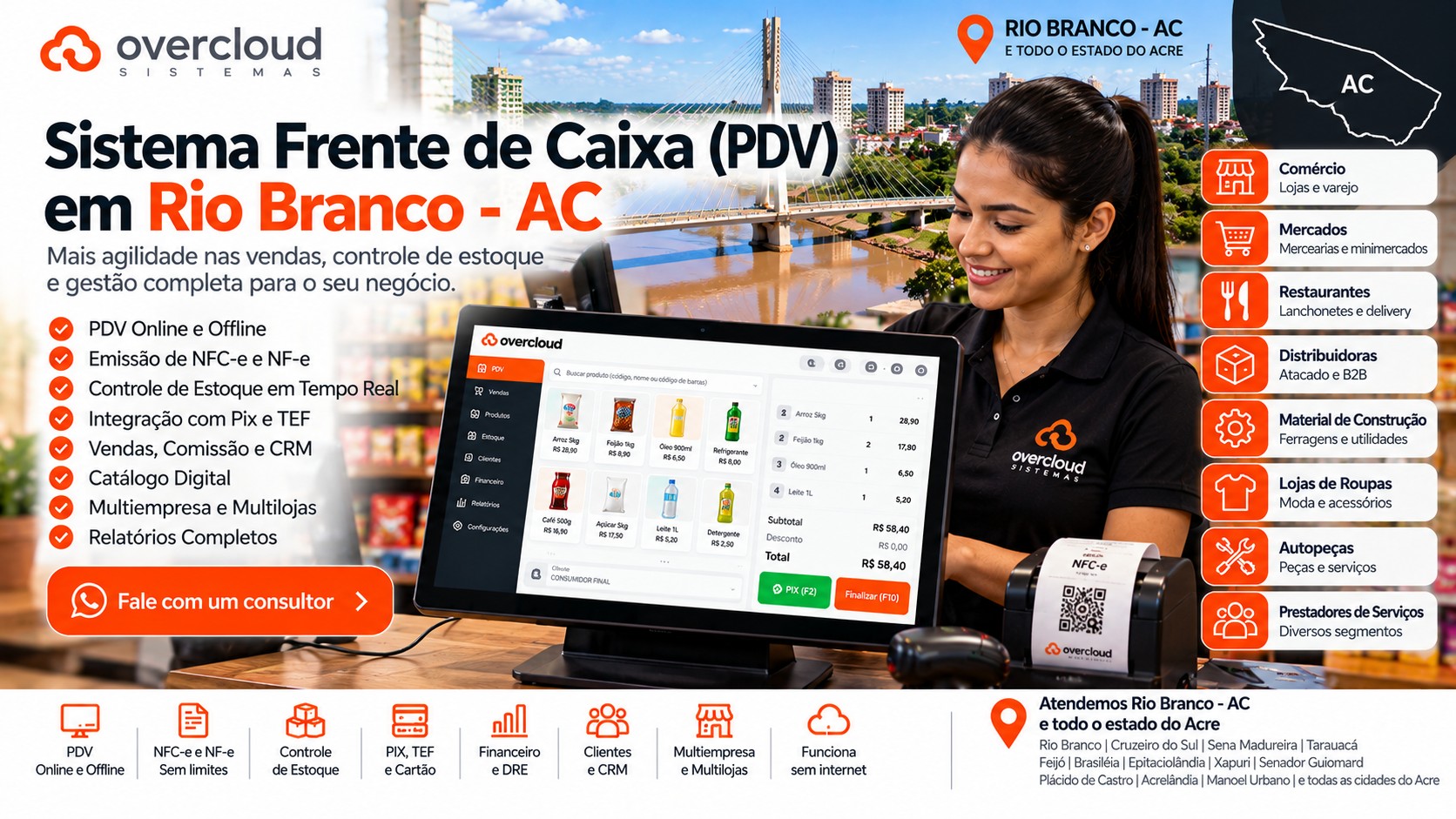 Empreendedor iniciando um negócio com sistema ERP para vendas, estoque e financeiro