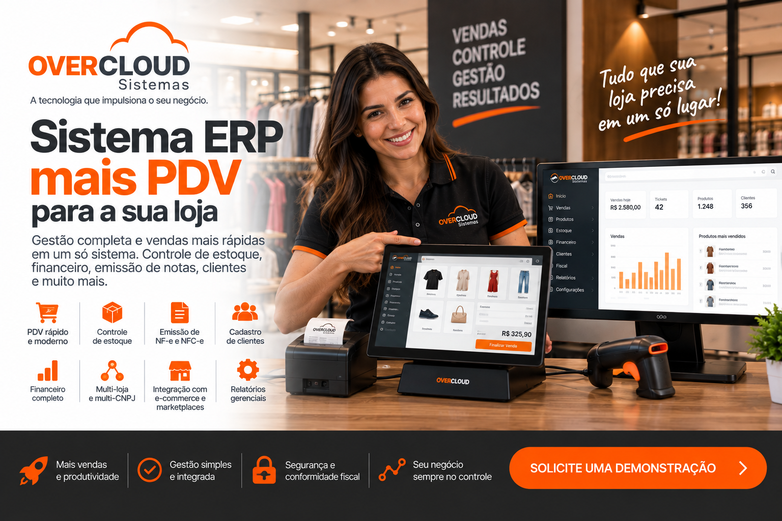 Sistema ERP mais PDV para loja