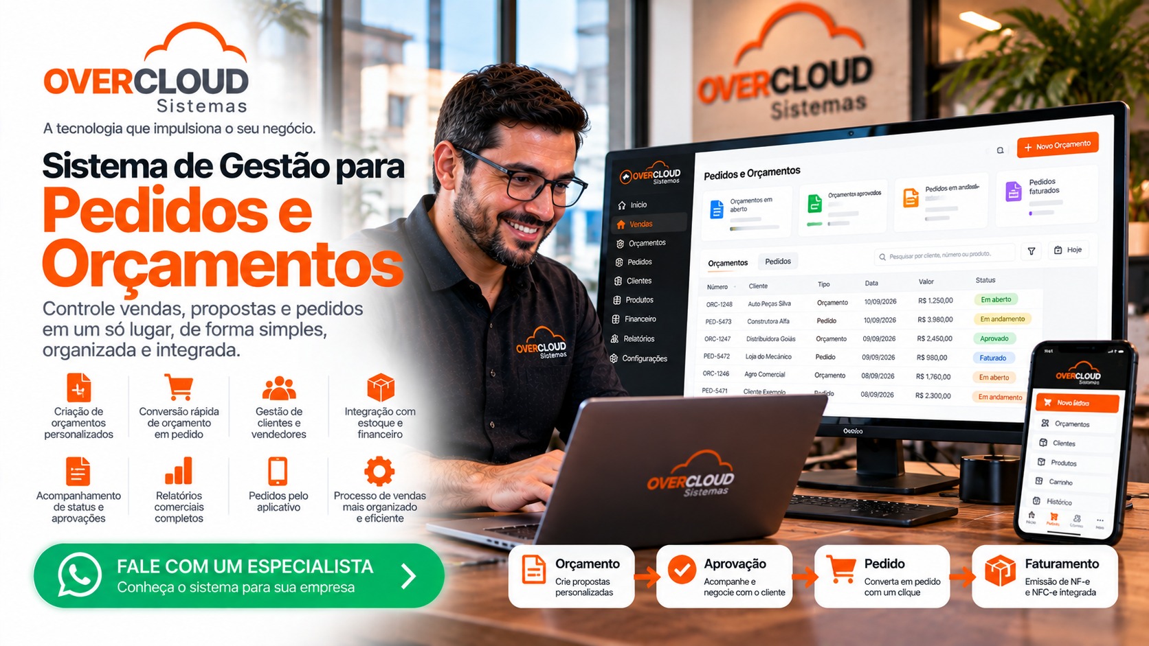 Sistema completo para controle de pedidos e orçamentos OVERCLOUD
