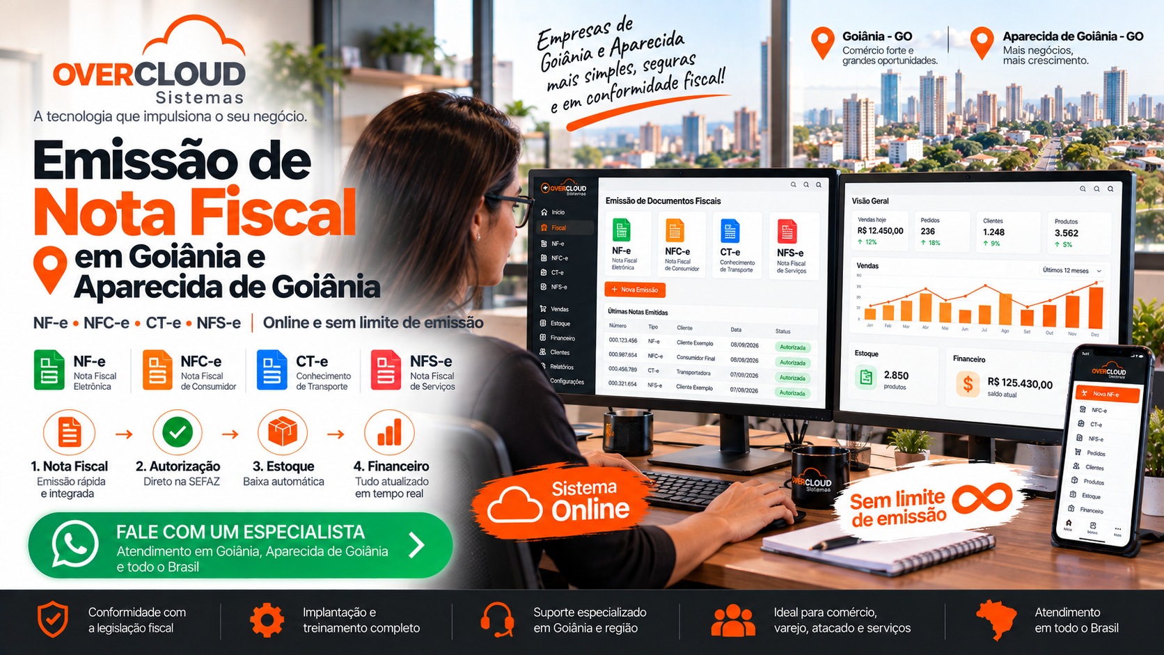 Sistema para emissão de nota fiscal em Goiânia e Aparecida de Goiânia - OVERCLOUD
