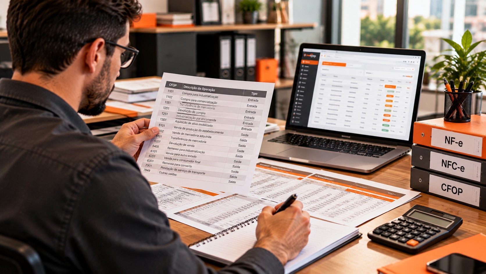 Empreendedora organiza pedidos e acompanha vendas online em computador e celular